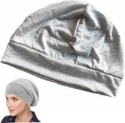 [AZIDWERYQ] Sleep Cap, Cotton Soft Beanie Hat, Lightweight Sleeping Hat Breathable Helmet Liner 19.69x7.5 Unisex One Size Sleeping for Men Women Sleep Cap Grey