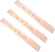 CAXUSD 18th Birthday Party Sash 3pcs Creative Shoulder Belts Birthday Ceremony Decorative Sash