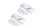 2x Culinare Mandoline Slicer w 4 Blades Fine Course Fruit Vegetable Slicer WHT