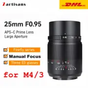 7artisans 25mm f/0.95 APS-C Prime MF Large Aperture Lens for M4/3 mount Cameras