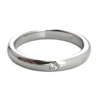 【Tiffany&Co. 蒂芙尼】PT950鉑金-鑲單顆鑽FOREVER細版婚戒戒指-內直徑1.5公分(展示品)