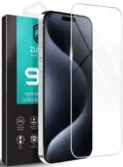 Zuslab Tempered Glass Screen Protector for iPhone 15 Pro Max - Clear