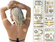 Terra Tattoos Temporary Henna Metallic Tattoos - Over 75 Mandala Gold Tattoos