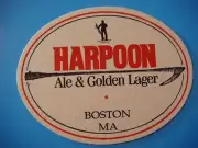 Old Beer Bar Coaster - HARPOON Ale & Golden Lager - Boston Waterfront Brewery