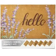 Door Mat Welcome Outdoor Mat: Artificial Coir Doormat for 17"x30" Floral Hello