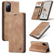 CaseMe Samsung Galaxy S20 FE Fan Edition Classic Folio Case Cover [Brown]