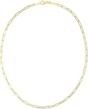 [JewelryWeb] 14k Yellow Gold 3.5mm Paperclip Chain Bracelet 18 Centimeters Link-Bracelet for Women and Men