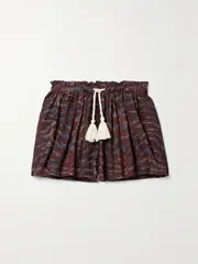 [Ulla Johnson] Ulla Johnson - Bijou Printed Cotton-blend Voile Shorts - Brown - medium medium Brown