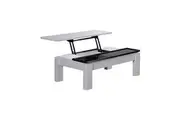 Coffee Table High Gloss Finish Lift Up Top MDF Black & White Colour Interior Storage