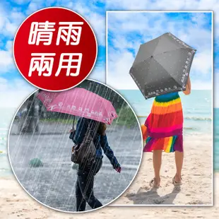 【KASAN 雨傘媽媽】輕量型黑膠防曬三折傘(貓頭鷹)
