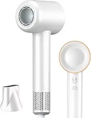 We Make Hope Hair Dryer - 110000 RPM High-Speed Brushless Motor & Negative Ionic Blow Dryer - Thermo-Control, Magnetic Nozzle, Lightweight - Ideal for Home/Gym/Salon/Pets/Travel, White