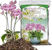 Orchid Potting Mix for Repotting, Mixture of Moss Pine Bark Coco Peat and Perlite, Orchid Bark Potting Mix, Good Drainage - 1QT
