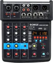 4 Channel DJ Audio Sound Mixer Interface with MP3 USB Bluetooth Stereo 24 DSP
