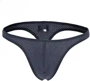 [Silldedr] Men Jockstrap Mesh Men's Sexy Thong Pouch Underwear Nylon Low Waist Breathable