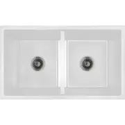 Baiachi Double Bowl Granite Kitchen Sink White with Gun metal Waste