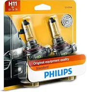 Philips H11 Standard Halogen Replacement Headlight Bulb, 2 Pack