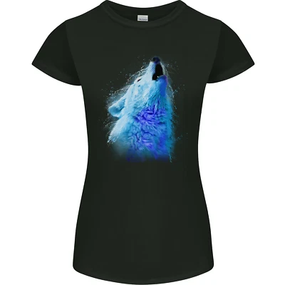 Wolf Watercolour Womens Petite Cut T-Shirt