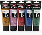 Jasart Byron Acrylic Paint Glitter Set, 75 ml (5 Pieces Set)