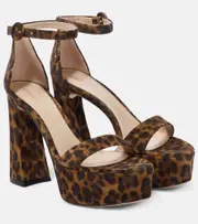 [Gianvito Rossi] Gianvito Rossi Leopard-print suede platform sandals AU 9 multicoloured