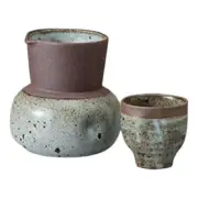 Ale-net Sake Set Tokkuri & Ochoko 510ml Karatsu Design Ceramic Made in Japan