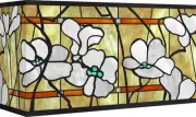 Print Lamp Shade Magnolia Mosaic Large 8/17x8/17x10 Spider with Harp and Finial