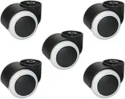 5-Pack Swivel Casters, M8 Stemless Furniture Casters, Office Chair Casters, 2in / 50mm, Load Capacity 125kg, Easy to Install