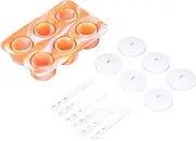 Ice Pop Mold Collapsible Silicone Reusable Ice Cream Maker with Drip Guards for Homemade Treats Coffee Cream Color 6 Grids