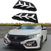 3-Color Led DRL Fog Light Day Running Light For Honda Civic Hatchback 2017-2021 (for: Honda Civic)