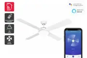 Kogan SmarterHome 132cm DC Motor Ceiling Fan with LED Light (White)