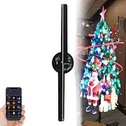 Hologram LED Fan Projector, Hologram Christmas Tree, Hologram Fan Projector, Holographic Fan with Remote WiFi, for Shop, Bar, Christmas Halloween Partys Advertising Display