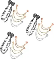[WRITWAA] Trousers Magnetic Button Clips Magnet Clothing Pins Holder Multi Function Magnetic Clothing Clip with Chain Buckle Snap Tie Tops Magnets Shirts Sleeve Alloy