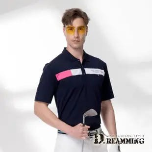 【Dreamming】MIT玩色印字速乾排汗休閒短POLO衫 透氣 機能(共四色)