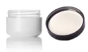 Frosted double wall 8 Oz White Container Jar with PS liner. Set of 4 Pieces.