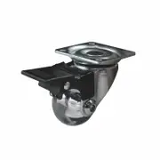 Easyroll 35mm 40kg Transparent Swivel Brake Castor - 2 Pack