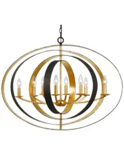 Crystorama 8-Light Bronze & Gold Oval Chandelier