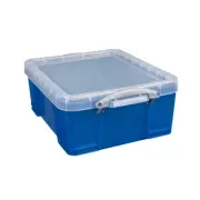 Really Useful Box Plastic Storage Box, 17 L, 17 1/4" x 14" x 7", Blue