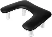 Manicure Arm Rest for Nails Tech: U-Shaped Adjustable Nail Armrest -PU Leather Hand Stand Rest for Manicurists Black