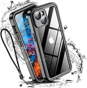 W7ETBEN for iPhone 14 Plus Case Waterproof - 360 Heavy Duty with Screen Camera Protector Shockproof IP68 Underwater Dustproof Water Dust Full Body Slim Protective Case for iPhone 14 Plus 6.7-Black