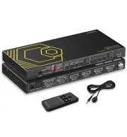 8K@60Hz 4K@120Hz HDMI2.1 Switch 4 in 1 Out with eARC,ARC Audio Extractor 7.1Ch..
