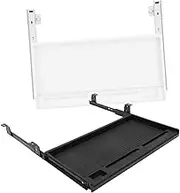 2Sets Keyboard Tray for Typing Under Desk Keyboard Organizer with Drawer Design Easy Installation Grey for Office Supply Storage