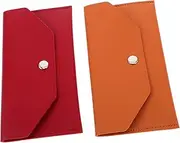 [PACKOVE] 2 Pcs Reusable Envelope Wallet Durable PU Money Pouch for Cash Credit Cards Personal Business Finances for Spring Festival Weddings Birthdays Graduations