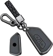 HIBEYO Metal Key Fob Cover for Volkswagen VW Golf 8 2020 2022 2021 MK8 Golf GTI Skoda Octavia Car Accessories with Keychains