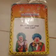 Clown Wig Halloween Accessory One Size Blue Color Hair