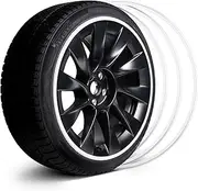 EVOOOR Automotive Alloy Wheel Rim Protector - Covering The Entire Rim of The Wheel hub - Strips for Curb Rash Prevention - Set of 4 Rim Protector Easy to Install(21'',White)