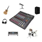 6 Channel Sound Mixer USB BT Live Sound Card For PC Recording Podcasting Li EOM