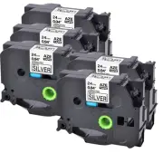 5PK Compatible with Brother P-Touch TZ TZe-M951 1" Matt Silver Label Tape