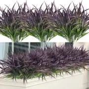 16 Bundles Artificial Plants Outdoor Fake Grass Greenery Stems UV Resistant F...