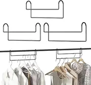 LABUBU Space Saving Hangers for Clothes: 3 Pack 12 inch Magic Hanger Closet Organizer Metal Heavy Duty Hangers for Shirt Coat Pants Skirt Sorting Storage - Black