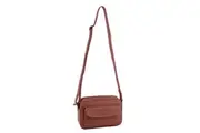 Milleni Women's Multi Zip Leather Shoulder Crossbody Bag 22x14cm