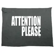 Attention Please White - Funny Novelty Soft Sport Microfiber Towel